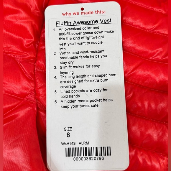 Lululemon Fluffin Awesome Vest in ‘Alarming’ - Picture 9 of 16